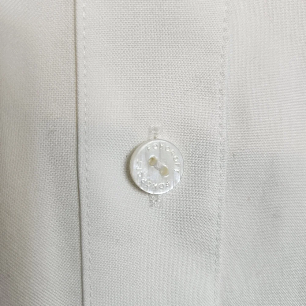 Foxcroft Top Womens Size 14 White Heritage Non-Iron Oxford Tunic Relaxed Shirt - Picture 6 of 15